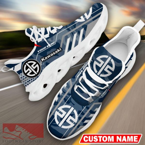 Custom Name Kawasaki Logo Camo Navy Max Soul Sneakers Racing Car And Motorcycle Chunky Sneakers - Kawasaki Logo Racing Car Tractor Farmer Max Soul Shoes Personalized Photo 20