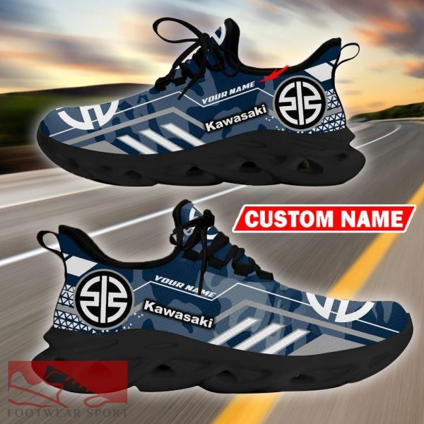 Custom Name Kawasaki Logo Camo Navy Max Soul Sneakers Racing Car And Motorcycle Chunky Sneakers - Kawasaki Logo Racing Car Tractor Farmer Max Soul Shoes Personalized Photo 10