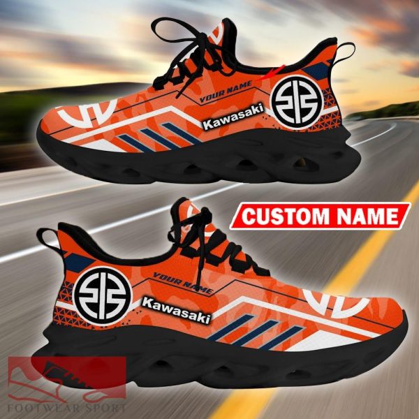 Custom Name Kawasaki Logo Camo Orange Max Soul Sneakers Racing Car And Motorcycle Chunky Sneakers - Kawasaki Logo Racing Car Tractor Farmer Max Soul Shoes Personalized Photo 9