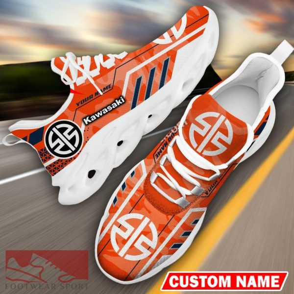 Custom Name Kawasaki Logo Camo Orange Max Soul Sneakers Racing Car And Motorcycle Chunky Sneakers - Kawasaki Logo Racing Car Tractor Farmer Max Soul Shoes Personalized Photo 19