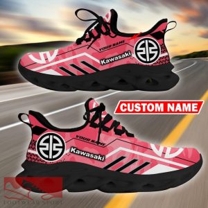 Custom Name Kawasaki Logo Camo Pink Max Soul Sneakers Racing Car And Motorcycle Chunky Sneakers - Kawasaki Logo Racing Car Tractor Farmer Max Soul Shoes Personalized Photo 5