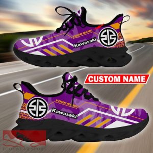 Custom Name Kawasaki Logo Camo Purple Max Soul Sneakers Racing Car And Motorcycle Chunky Sneakers - Kawasaki Logo Racing Car Tractor Farmer Max Soul Shoes Personalized Photo 6