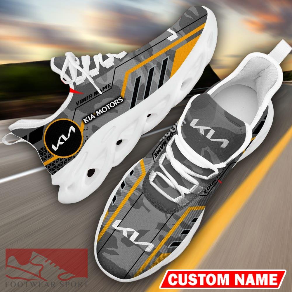 Custom Name Kia Logo Camo Grey Max Soul Sneakers Racing Car And Motorcycle Chunky Sneakers - Kia Logo Racing Car Tractor Farmer Max Soul Shoes Personalized Photo 13