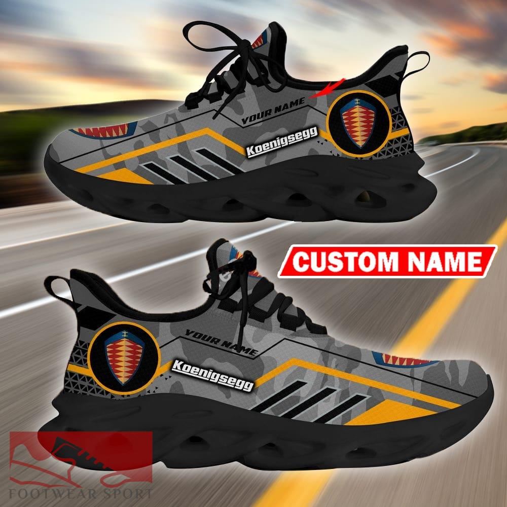 Custom Name Koenigsegg Logo Camo Grey Max Soul Sneakers Racing Car And Motorcycle Chunky Sneakers - Koenigsegg Logo Racing Car Tractor Farmer Max Soul Shoes Personalized Photo 3