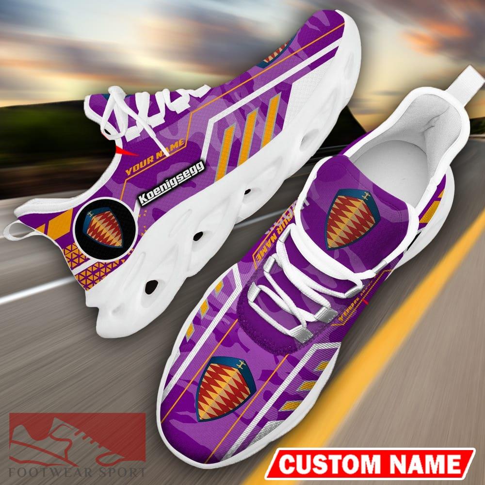 Custom Name Koenigsegg Logo Camo Purple Max Soul Sneakers Racing Car And Motorcycle Chunky Sneakers - Koenigsegg Logo Racing Car Tractor Farmer Max Soul Shoes Personalized Photo 16