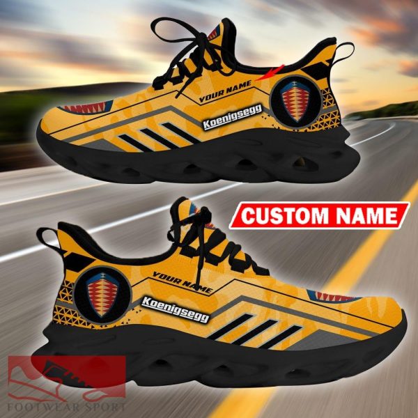 Custom Name Koenigsegg Logo Camo Yellow Max Soul Sneakers Racing Car And Motorcycle Chunky Sneakers - Koenigsegg Logo Racing Car Tractor Farmer Max Soul Shoes Personalized Photo 2