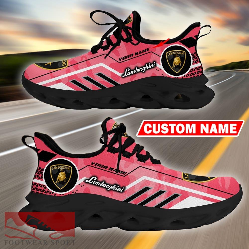 Custom Name Lamborghini Logo Camo Pink Max Soul Sneakers Racing Car And Motorcycle Chunky Sneakers - Lamborghini Logo Racing Car Tractor Farmer Max Soul Shoes Personalized Photo 5