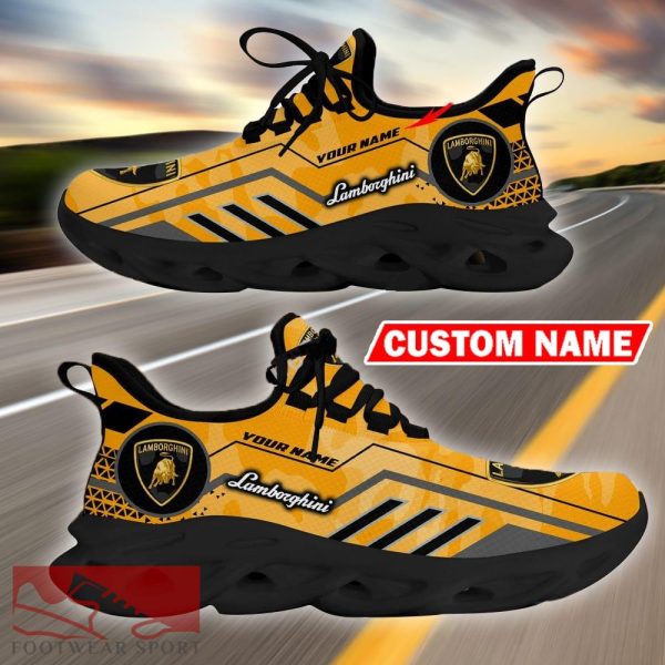 Custom Name Lamborghini Logo Camo Yellow Max Soul Sneakers Racing Car And Motorcycle Chunky Sneakers - Lamborghini Logo Racing Car Tractor Farmer Max Soul Shoes Personalized Photo 2