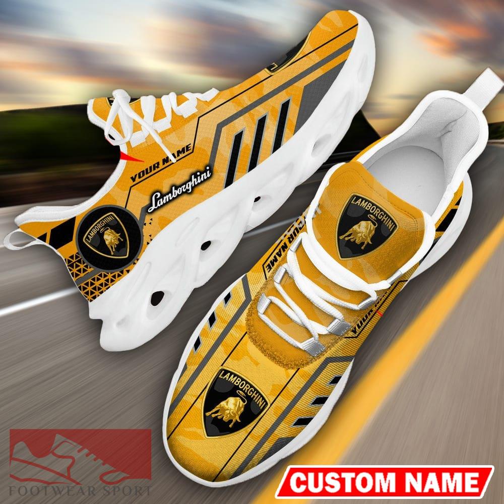Custom Name Lamborghini Logo Camo Yellow Max Soul Sneakers Racing Car And Motorcycle Chunky Sneakers - Lamborghini Logo Racing Car Tractor Farmer Max Soul Shoes Personalized Photo 12