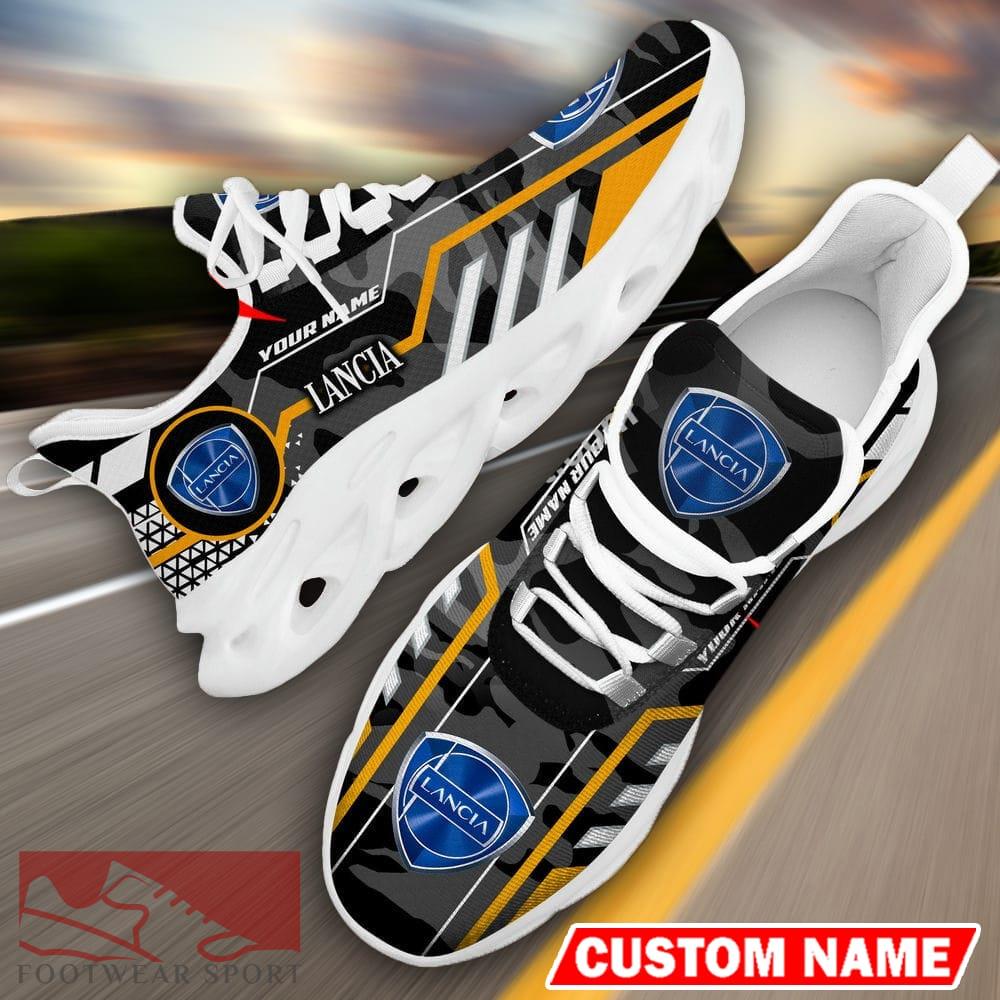 Custom Name Lancia Logo Camo Black Max Soul Sneakers Racing Car And Motorcycle Chunky Sneakers - Lancia Logo Racing Car Tractor Farmer Max Soul Shoes Personalized Photo 11