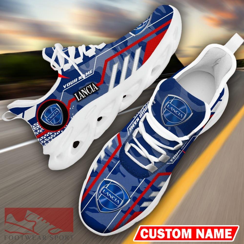 Custom Name Lancia Logo Camo Blue Max Soul Sneakers Racing Car And Motorcycle Chunky Sneakers - Lancia Logo Racing Car Tractor Farmer Max Soul Shoes Personalized Photo 18