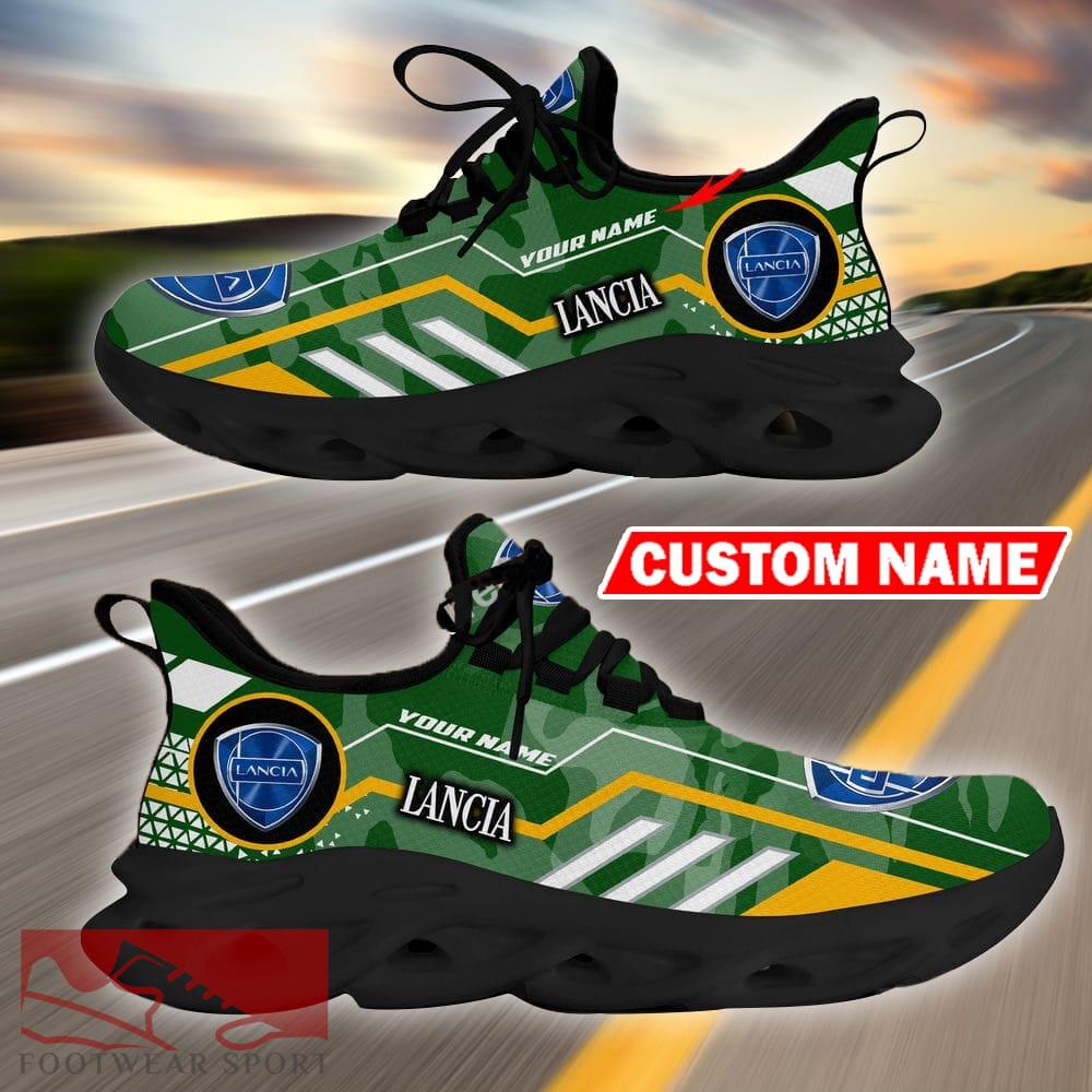 Custom Name Lancia Logo Camo Green Max Soul Sneakers Racing Car And Motorcycle Chunky Sneakers - Lancia Logo Racing Car Tractor Farmer Max Soul Shoes Personalized Photo 7