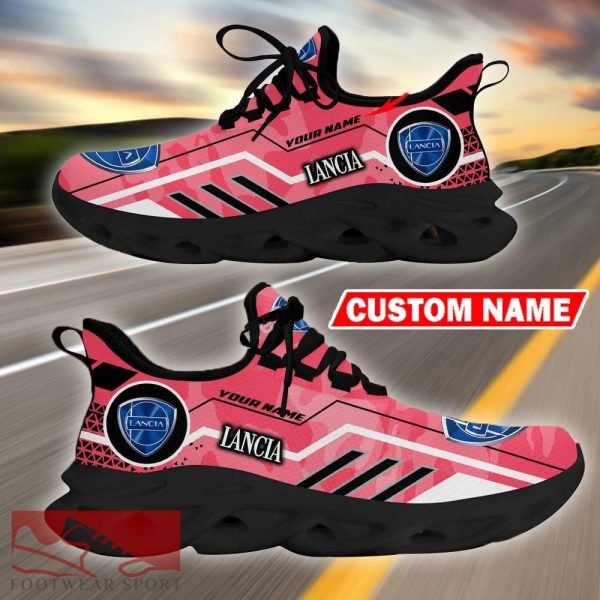 Custom Name Lancia Logo Camo Pink Max Soul Sneakers Racing Car And Motorcycle Chunky Sneakers - Lancia Logo Racing Car Tractor Farmer Max Soul Shoes Personalized Photo 5