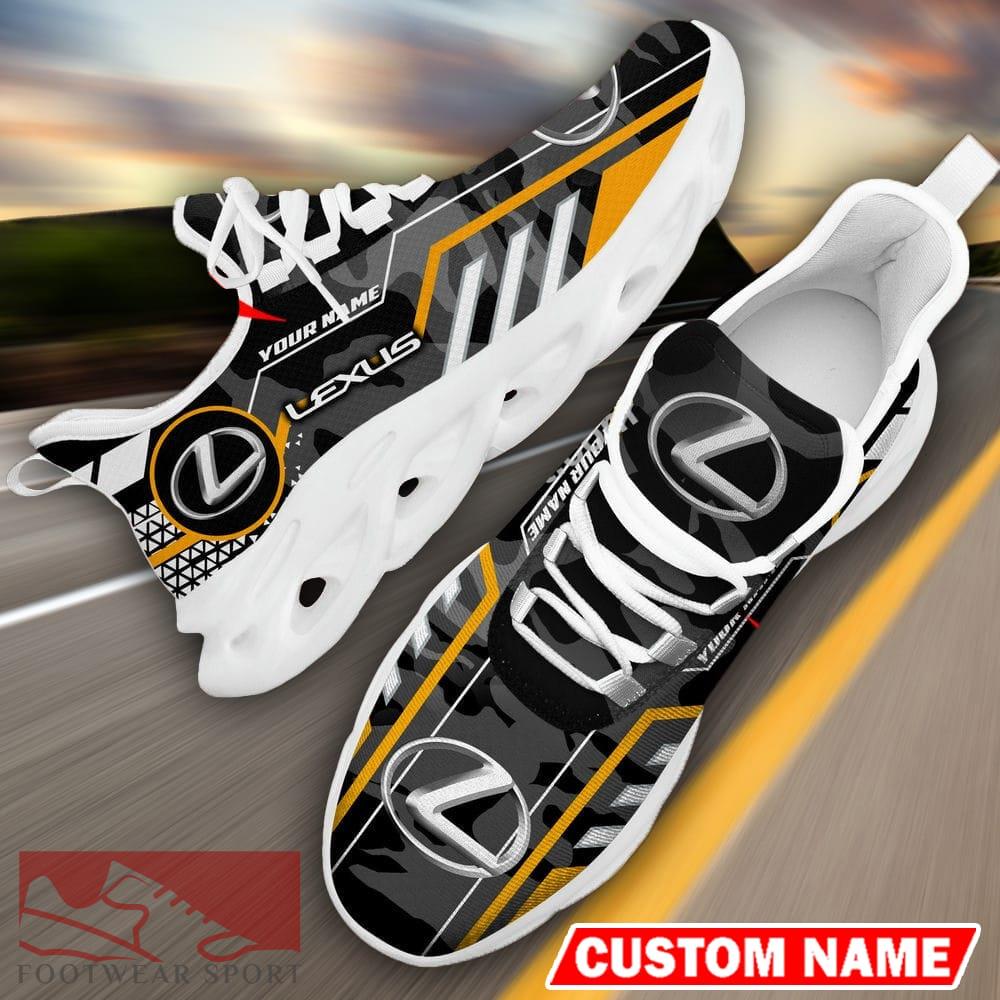 Custom Name Lexus Logo Camo Black Max Soul Sneakers Racing Car And Motorcycle Chunky Sneakers - Lexus Logo Racing Car Tractor Farmer Max Soul Shoes Personalized Photo 11