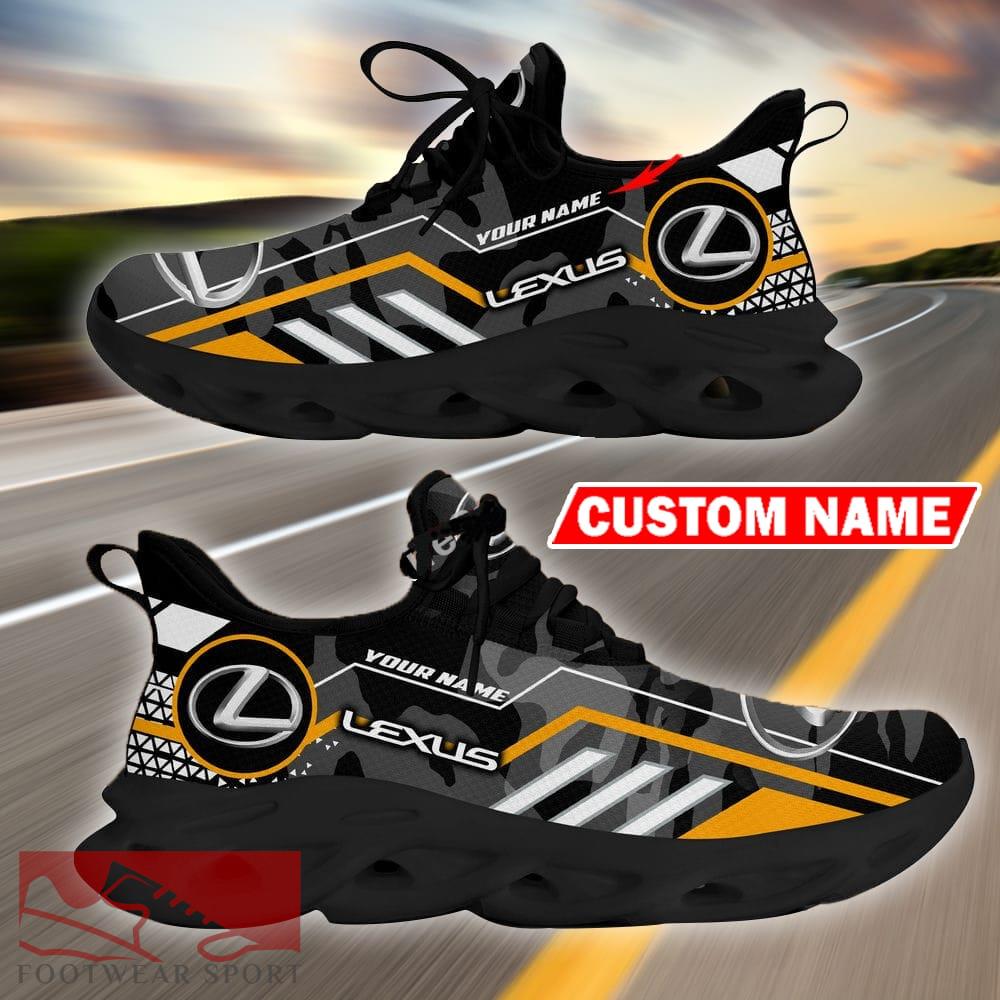 Custom Name Lexus Logo Camo Black Max Soul Sneakers Racing Car And Motorcycle Chunky Sneakers - Lexus Logo Racing Car Tractor Farmer Max Soul Shoes Personalized Photo 1