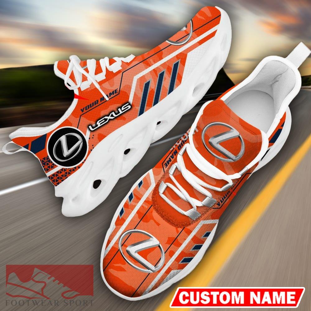Custom Name Lexus Logo Camo Orange Max Soul Sneakers Racing Car And Motorcycle Chunky Sneakers - Lexus Logo Racing Car Tractor Farmer Max Soul Shoes Personalized Photo 19