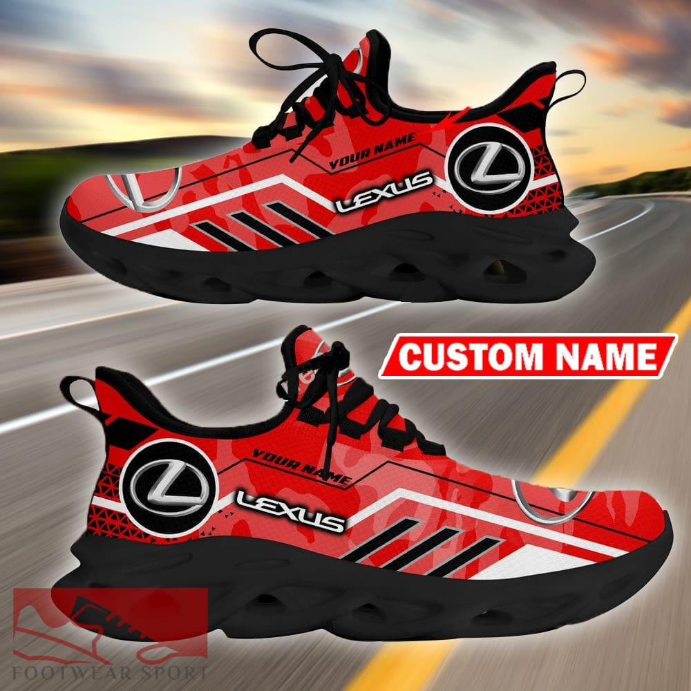 Custom Name Lexus Logo Camo Red Max Soul Sneakers Racing Car And Motorcycle Chunky Sneakers - Lexus Logo Racing Car Tractor Farmer Max Soul Shoes Personalized Photo 4