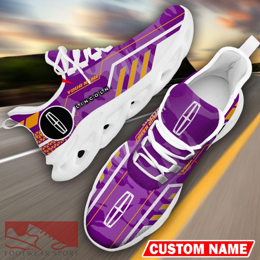 Custom Name Lincoln Logo Camo Purple Max Soul Sneakers Racing Car And Motorcycle Chunky Sneakers - Lincoln Logo Racing Car Tractor Farmer Max Soul Shoes Personalized Photo 16
