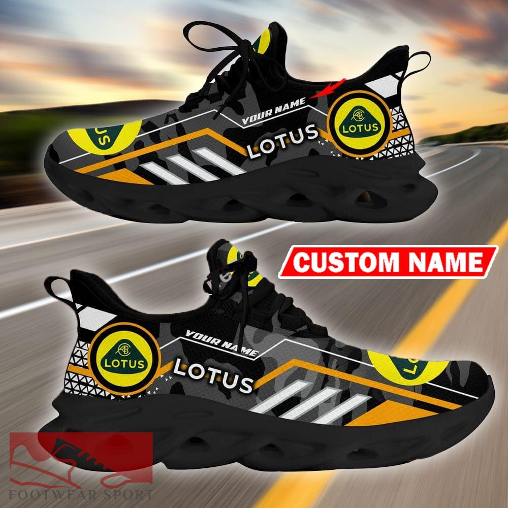 Custom Name Lotus Logo Camo Black Max Soul Sneakers Racing Car And Motorcycle Chunky Sneakers - Lotus Logo Racing Car Tractor Farmer Max Soul Shoes Personalized Photo 1