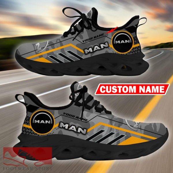 Custom Name Man Logo Camo Grey Max Soul Sneakers Racing Car And Motorcycle Chunky Sneakers - Man Logo Racing Car Tractor Farmer Max Soul Shoes Personalized Photo 3