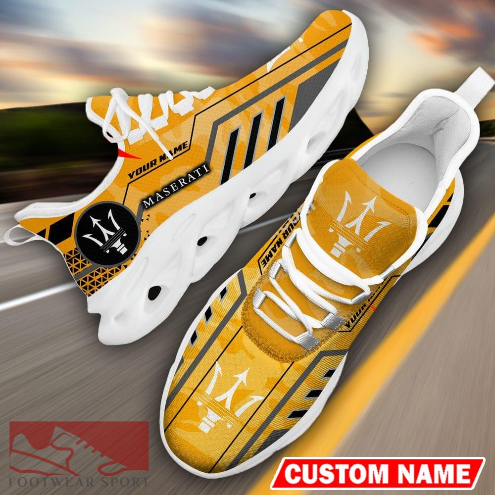Custom Name Maserati Logo Camo Yellow Max Soul Sneakers Racing Car And Motorcycle Chunky Sneakers - Maserati Logo Racing Car Tractor Farmer Max Soul Shoes Personalized Photo 12