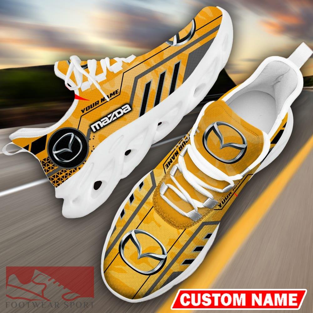 Custom Name Mazda Logo Camo Yellow Max Soul Sneakers Racing Car And Motorcycle Chunky Sneakers - Mazda Logo Racing Car Tractor Farmer Max Soul Shoes Personalized Photo 12