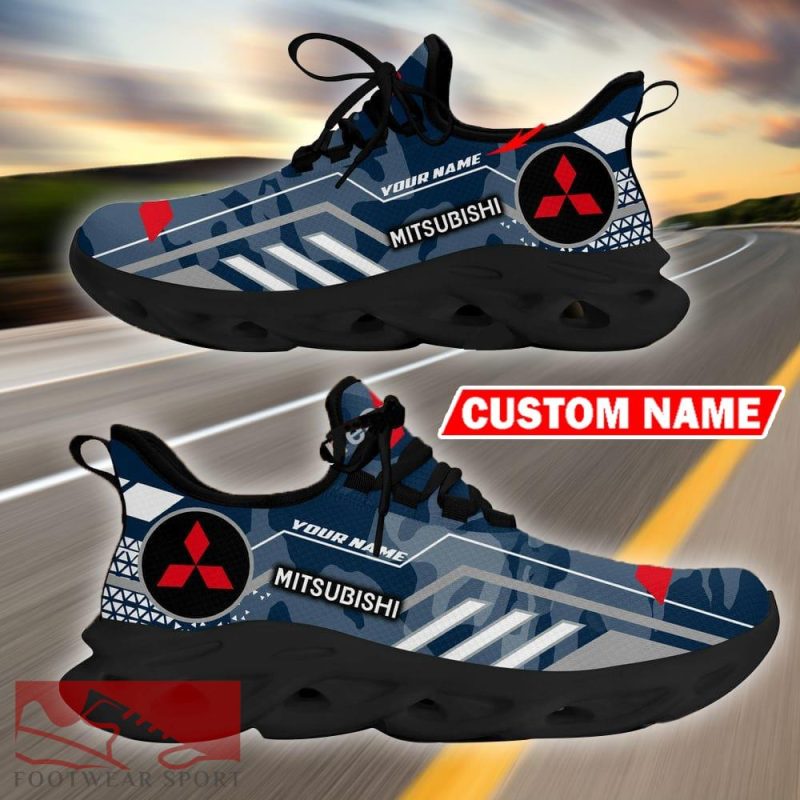 Custom Name Mitsubishi Logo Camo Navy Max Soul Sneakers Racing Car And Motorcycle Chunky Sneakers - Mitsubishi Logo Racing Car Tractor Farmer Max Soul Shoes Personalized Photo 10