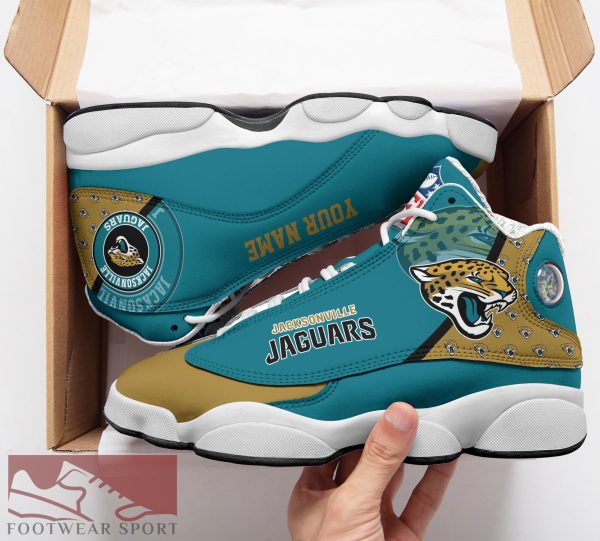 Jacksonville Jaguars Custom Name Air Jordan 13 Sports Shoes For Fans Gift Men And Women - Jacksonville Jaguars Custom Name Air Jordan 13 Sports Shoes_2