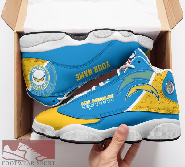 Los Angeles Chargers Custom Name Air Jordan 13 Sports Shoes For Fans Gift Men And Women - Los Angeles Chargers Custom Name Air Jordan 13 Sports Shoes_2