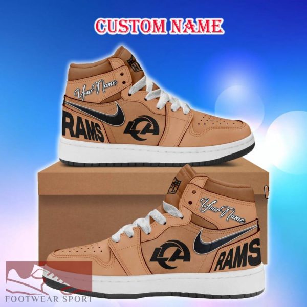 Los Angeles Rams Brown Air Jordan HighTop Shoes Ideas Custom Name Gift Fans Hightop Sneakers - Los Angeles Rams Brown Air Jordan HighTop Shoes Ideas Custom Name Gift Fans Hightop Sneakers