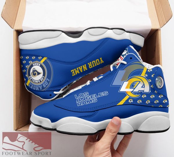 Los Angeles Rams Custom Name Air Jordan 13 Sports Shoes For Fans Gift Men And Women - Los Angeles Rams Custom Name Air Jordan 13 Sports Shoes_2