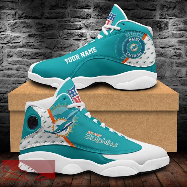 Miami Dolphins Custom Name Air Jordan 13 Sports Shoes For Fans Gift Men And Women - Miami Dolphins Custom Name Air Jordan 13 Sports Shoes_1