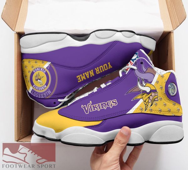 Minnesota Vikings Custom Name Air Jordan 13 Sports Shoes For Fans Gift Men And Women - Minnesota Vikings Custom Name Air Jordan 13 Sports Shoes_2