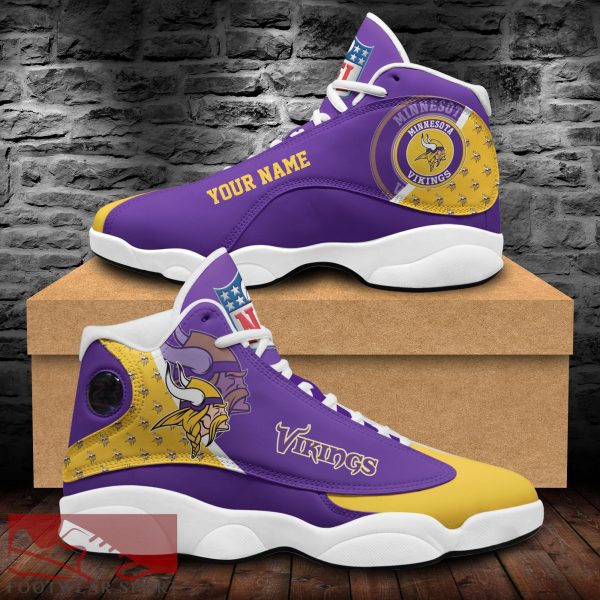 Minnesota Vikings Custom Name Air Jordan 13 Sports Shoes For Fans Gift Men And Women - Minnesota Vikings Custom Name Air Jordan 13 Sports Shoes_1