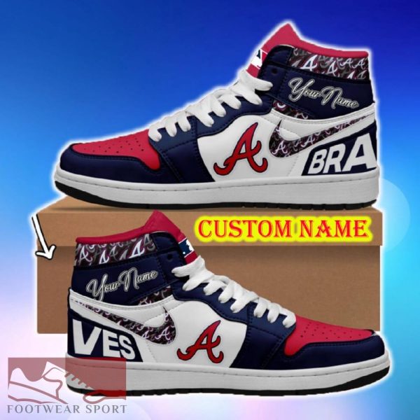 MLB Atlanta Braves Air Jordan HighTop Shoes Ideas Custom Name Gift Fans Hightop Sneakers - MLB Atlanta Braves Air Jordan HighTop Shoes Ideas Custom Name Gift Fans Hightop Sneakers