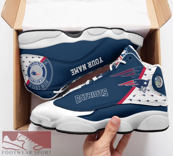 New England Patriots Custom Name Air Jordan 13 Sports Shoes For Fans Gift Men And Women - New England Patriots Custom Name Air Jordan 13 Sports Shoes_2