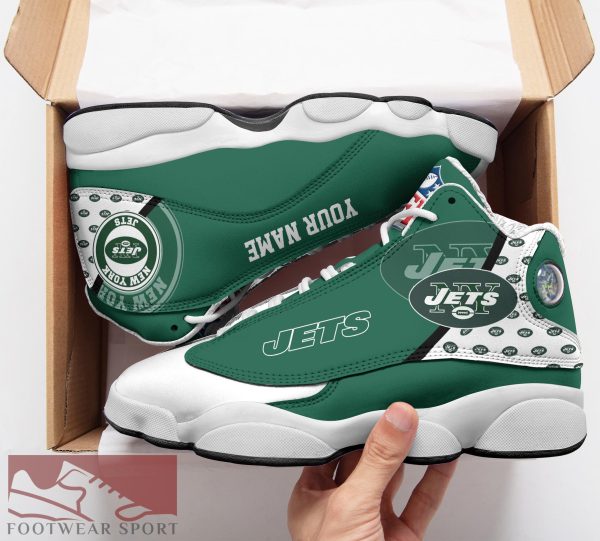 New York Jets Custom Name Air Jordan 13 Sports Shoes For Fans Gift Men And Women - New York Jets Custom Name Air Jordan 13 Sports Shoes_2