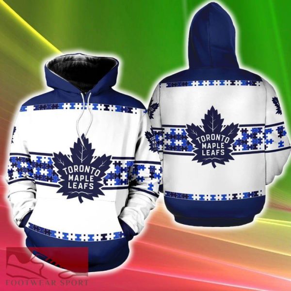 NHL Toronto Maple Leafs Autism Awareness Hibernation 3D Hoodie New Gift Fans Full Over Print For Men And Women - NHL Toronto Maple Leafs Autism Awareness Hibernation 3D Hoodie New Gift Fans Full Over Print For Men And Women