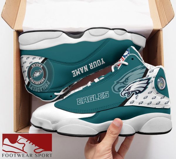 Philadelphia Eagles Custom Name Air Jordan 13 Sports Shoes For Fans Gift Men And Women - Philadelphia Eagles Custom Name Air Jordan 13 Sports Shoes_2