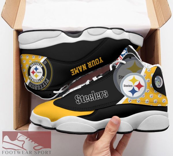 Pittsburgh Steelers Custom Name Air Jordan 13 Sports Shoes For Fans Gift Men And Women - Pittsburgh Steelers Custom Name Air Jordan 13 Sports Shoes_2