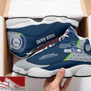 Seattle Seahawks Custom Name Air Jordan 13 Sports Shoes For Fans Gift Men And Women - Seattle Seahawks Custom Name Air Jordan 13 Sports Shoes_2