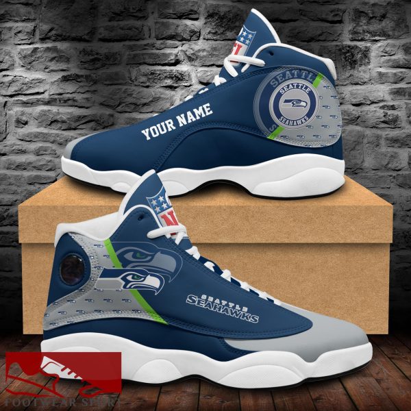 Seattle Seahawks Custom Name Air Jordan 13 Sports Shoes For Fans Gift Men And Women - Seattle Seahawks Custom Name Air Jordan 13 Sports Shoes_1