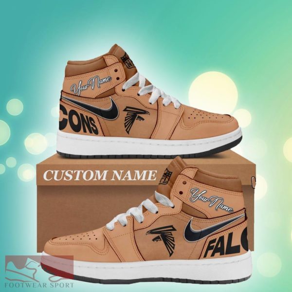 Custom Name Atlanta Falcons Brown Air Jordan HighTop Shoes New Gift For Men And Women - Custom Name Atlanta Falcons Brown Air Jordan HighTop Shoes New Gift For Men And Women