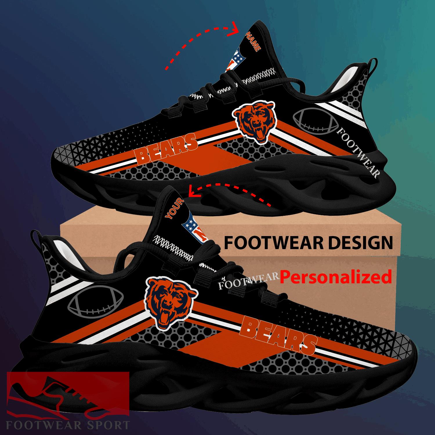 Chicago Bears Max Soul Shoes New Season Personalized For Men Women Sport Sneaker Representation Fans - NFL Chicago Bears Max Soul Shoes New Season Personalized Photo 2