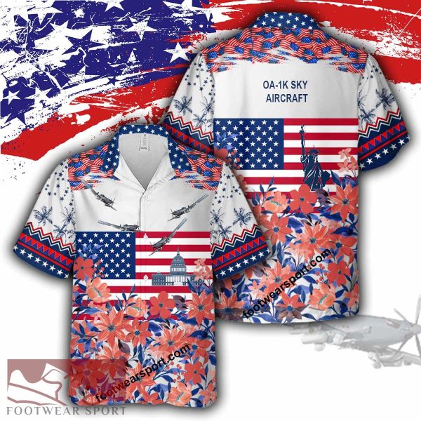 OA-1K Sky OA1K Liberty, US Capitol Aircraft 3D Hawaiian Shirt - OA-1K Sky OA1K Aircraft Veteran Hawaiian Shirt Photo 2