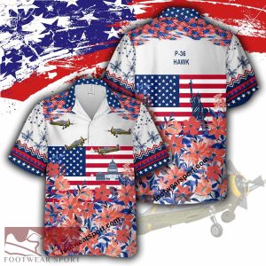 P-36 Hawk P36 Liberty, US Capitol Aloha Hawaiian Shirt Aircraft Gift Independence Day - P-36 Hawk P36 Aircraft Veteran Hawaiian Shirt Photo 2