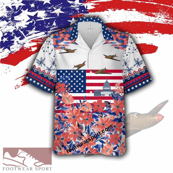 P-39 Airacobra P39 Liberty, US Capitol Aircraft Hawaiian Shirt Gift Memory Day - P-39 Airacobra P39 Aircraft Veteran Hawaiian Shirt Photo 1