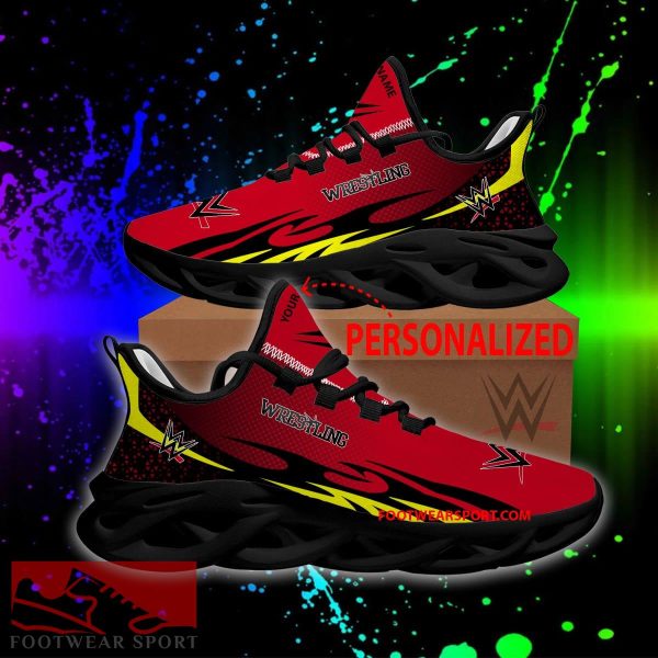 WWE Wrestling Line Max Soul Shoes Pattern New Sport Sneaker Vibe Custom Name - WWE Wrestling Line Max Soul Shoes Personlized Photo 1