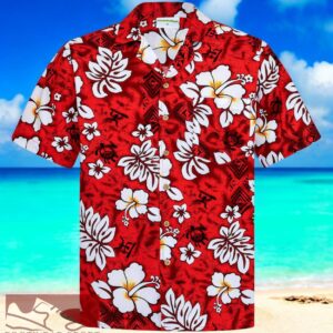 Classic Flowers Red Hawaiian Shirt Product Photo 2