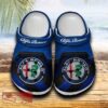 Alfa Romeo Car Clog Shoes Blue Color New Gift For Fans Custom Name - Alfa Romeo Car Clog Shoes Blue Color New Gift For Fans Custom Name